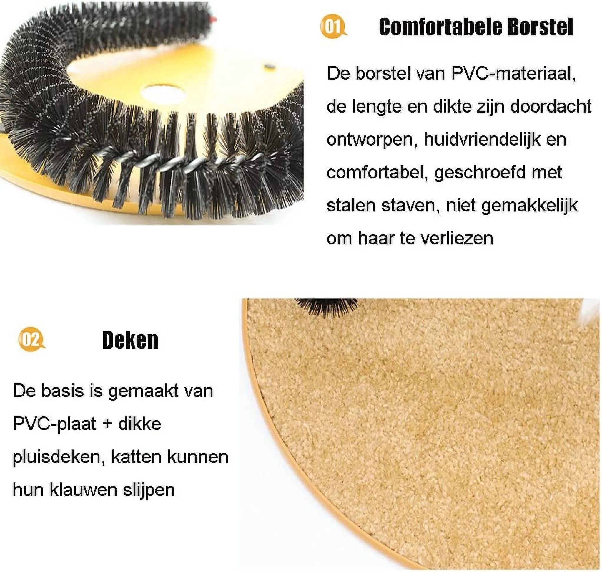 Pawtopix cat scratcher with catnip featuring a durable PVC brush and soft plush base for cats to scratch