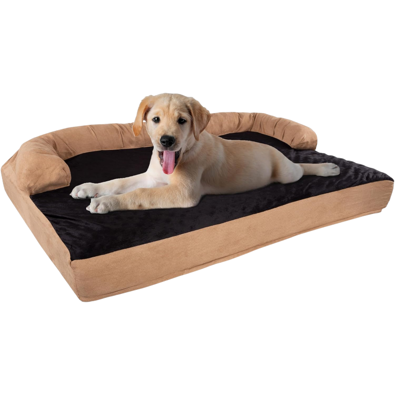 Pawtopix large orthopedic dog bed with bolster Memory Foam