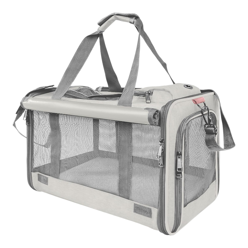 Pawtopix soft sided pet carrier for medium cats and dogs with breathable mesh panels and padded shoulder strap