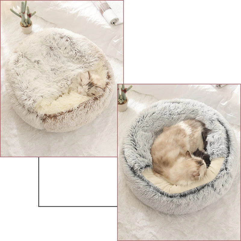 Lit en peluche douce pour chat et petit chien