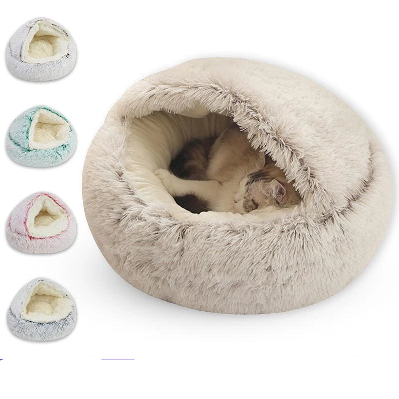 Lit en peluche douce pour chat et petit chien