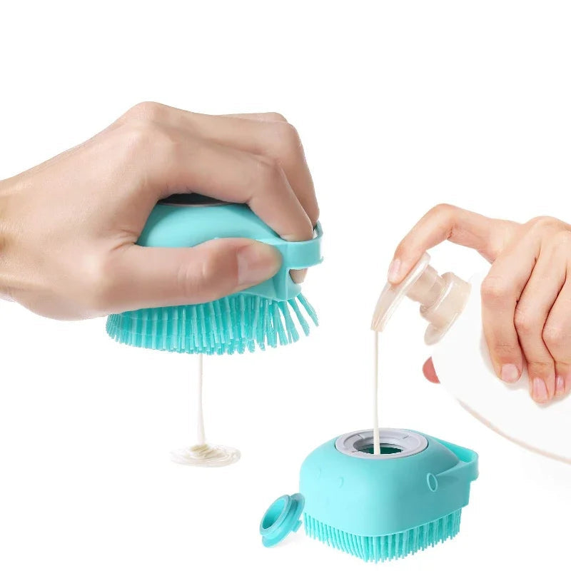 Brosse de bain en silicone pour animaux de compagnie