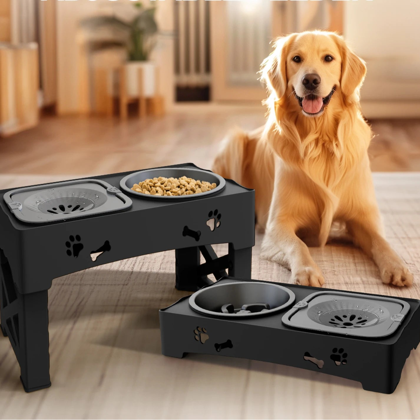 Gamelles doubles pliables pour animaux de compagnie