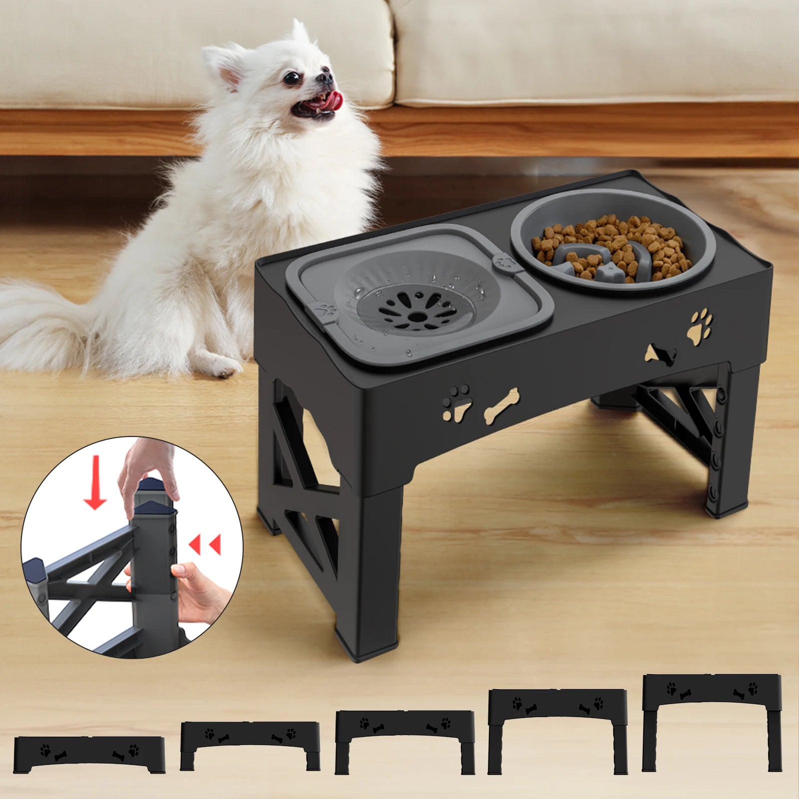 Foldable Double Pet Bowls