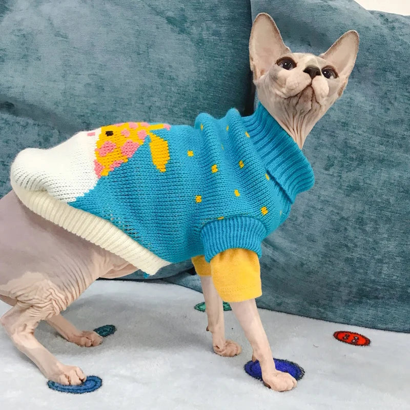 Pull chaud pour chat Sphynx