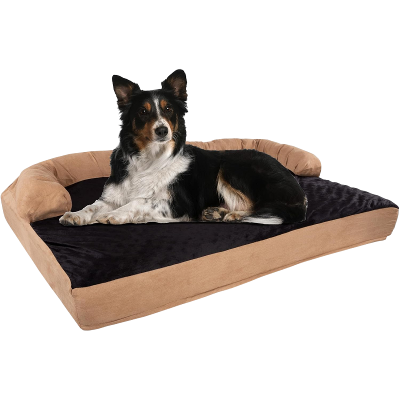 Pawtopix large orthopedic dog bed with bolster Memory Foam