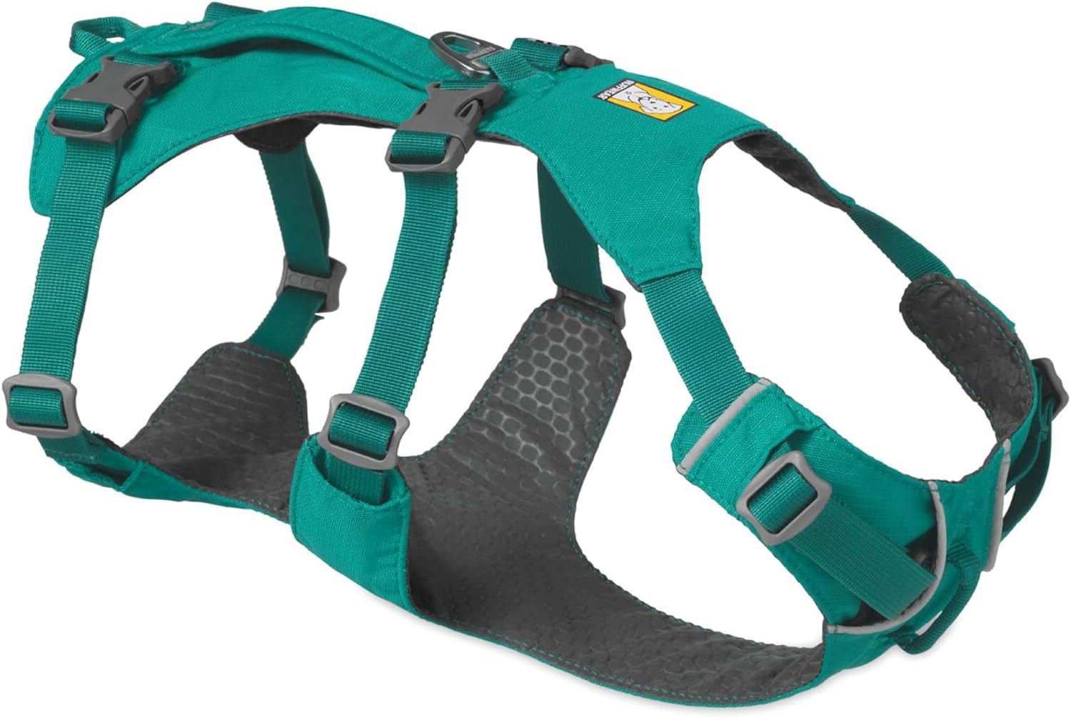 Pawtopix teal padded reflective no pull dog harness with handle adjustable straps and metal D ring